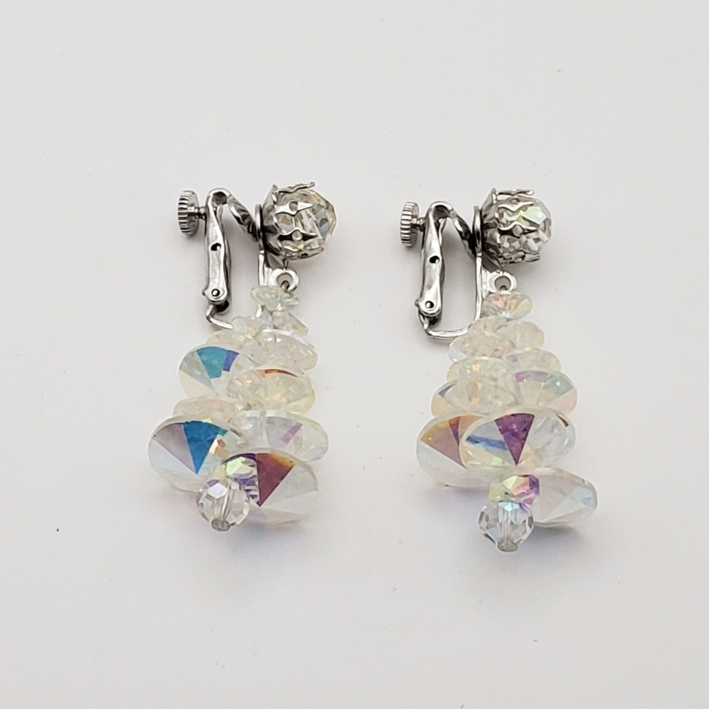 0083 Gorgeous VENDOME AB Clear Crystal Criss Cross Stacked Clips